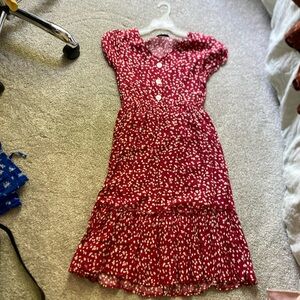 Red white and black dress